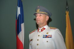 Lt. Col. Gonzalo Lopez, Chile, participates in the International Military Student Flag Ceremony on Sept. 8 marking the beginning of the academic year for the Command and General Staff College. 